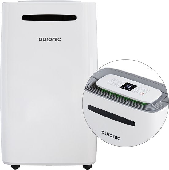 Auronic Luchtontvochtiger - Compact Plus Series - Ontvochtigt 20L per dag in Huis - 5.5L Waterreservoir - Slaapkamer, Badkamer, Woonkamer en Kantoor - Dehumidifier - Wit(Wit, Plus Series/20 l)