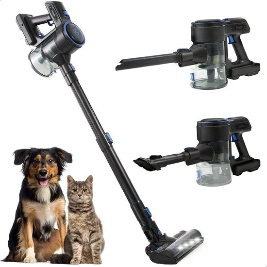 AG4100 Steelstofzuiger Draadloos - Midnight Blue -Stofzuiger Zonder Zak - Geschikt voor Dierenharen- Krachtig -Kruimeldief- Draadloze Stofzuigers - Steelstofzuigers - Kruimelzuiger - Compact Licht - Ook voor in de auto