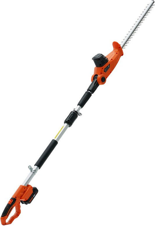 Vevor VEVOR Telescopische Heggenschaar 20V Heggenschaar Koperen Motor 1200 rpm Elektrische Heggenschaar 46cm Meslengte 188-239cm Uitschuifbaar 16mm Snijdiameter 30-150° Draaibaar incl. Snellader Accu