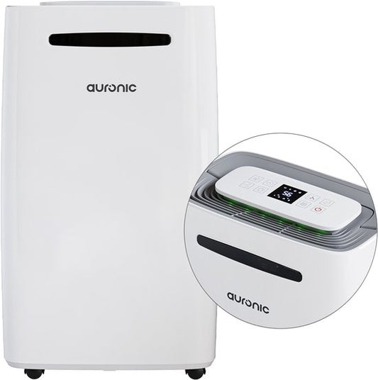 Auronic Luchtontvochtiger - Compact Plus Series - Ontvochtigt 20L per dag in Huis - 5.5L Waterreservoir - Slaapkamer, Badkamer, Woonkamer en Kantoor - Dehumidifier - Wit(Wit， Plus Series/20 l)