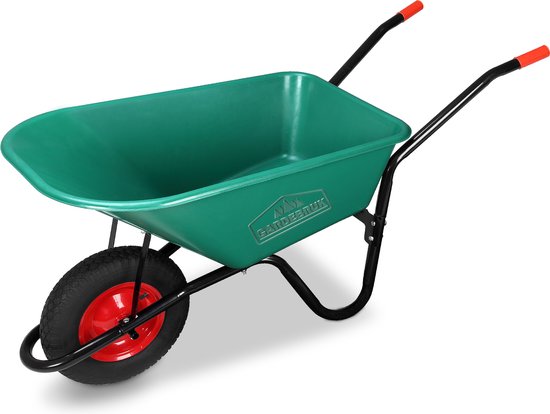 Gardebruk Kruiwagen - 100l Kunststof Kuip Belastbaar tot 250kg - Groen(groen)