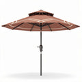 Tuin parasol in bruin met een diameter van 300 cm en een verstelbare houder