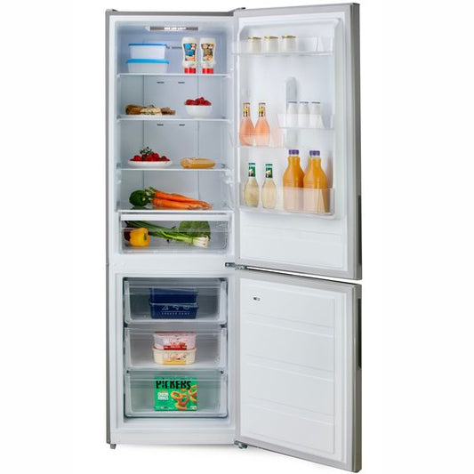 PRIMO PR184CIN Koelvriescombinatie - No Frost - 310L - Vrijstaande Koelkast - D - 38 dB Stil – Inox