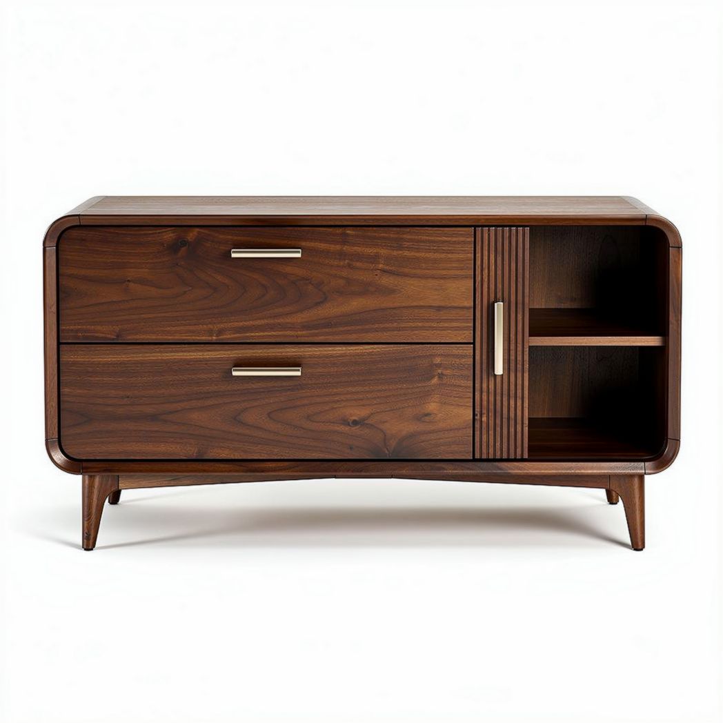 Houten tv-meubel met drie lades en twee deuren 120 x 40 x 60cm