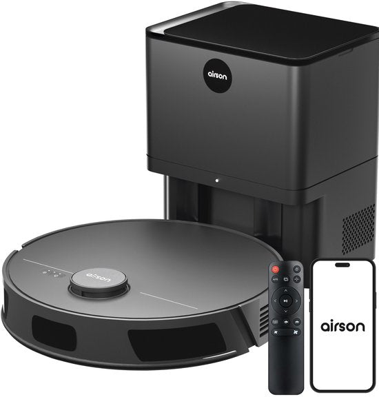 Airson X2 Ultra Clean - Robotstofzuiger met Dweilfunctie - Mobiele Applicatie - Automatisch Leegstation - LiDAR Navigatie - Geschikt Voor Huisdierharen(Space Black)