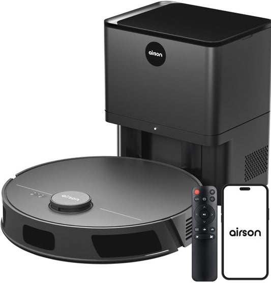 Airson X2 Ultra Clean - Robotstofzuiger met Dweilfunctie - Mobiele Applicatie - Automatisch Leegstation - LiDAR Navigatie - Geschikt Voor Huisdierharen(Space Black)