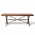 Vouwbare tafel van hout met staal onderstel 150 x 75 x 75cm