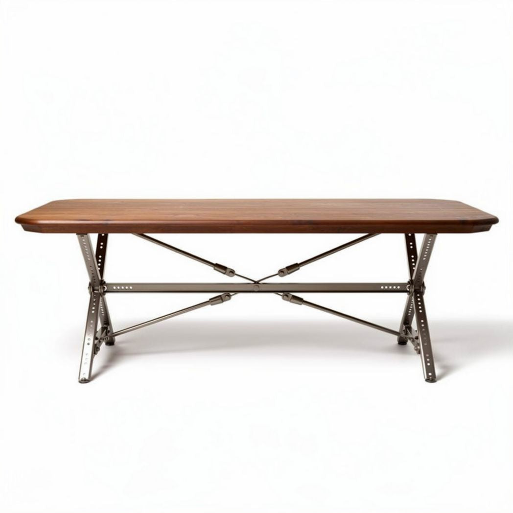 Vouwbare tafel van hout met staal onderstel 150 x 75 x 75cm