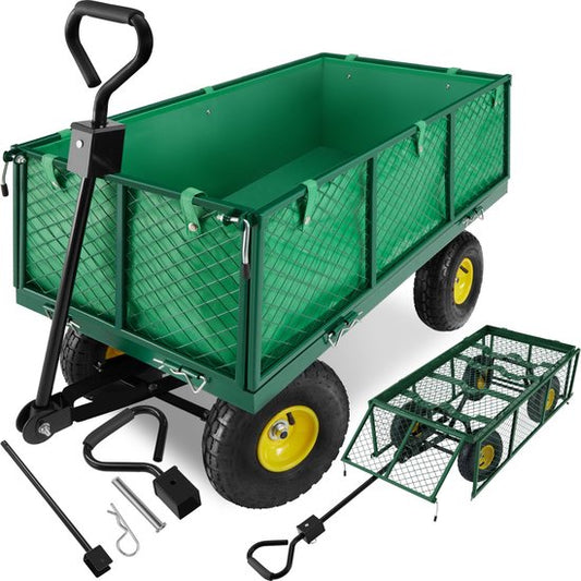 Tectake tectake®- Heavy Duty bolderwagen - Transportkar XXL - Opvouwbaar, gevoerde handgreep - Draagvermogen 550 kg - Koppeling voor opzetstukken - Ideaal voor tuinieren of kamperen