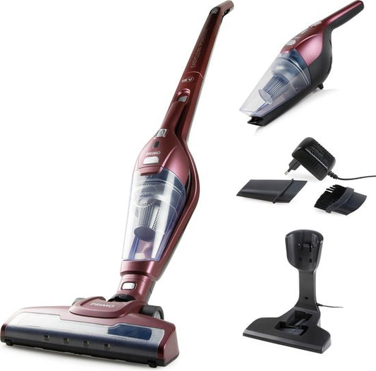 PRIMO PR508SV Steelstofzuiger Draadloos 2-in-1 - Stofzuiger Zonder Zak - Kruimelzuiger - HEPA Filter - Bordeaux(Bordeaux)