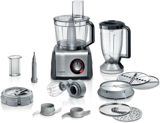 Bosch MultiTalent 8 MC812M865 - Foodprocessor - Zwart/RVS(RVS， Zwart/Blender， Kloppers/garde， Citruspers， Snij- en raspschijven， Kneedhaak)