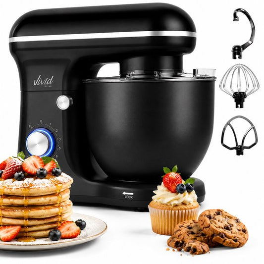 Vivid Green 1500W Keukenmixer - 5L Mengkom - 10 Snelheden - Keukenmachine - Keukenrobot - Matzwart(Matzwart)