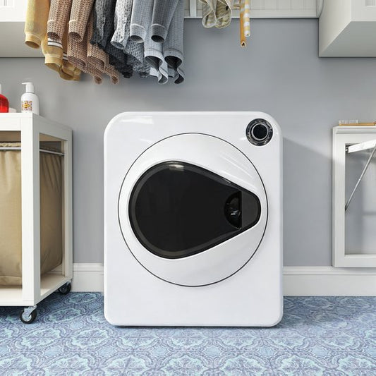 Merkloos / Sans marque Re-purelife® wasdroger 4 kg met 4 programma's - compacte kledingdroger van roestvrij staal en PCM-behuizing - stapelbare droogtrommel met koelfunctie en wandmontage - wit 49,5 × 41,5 × 59,5 cm