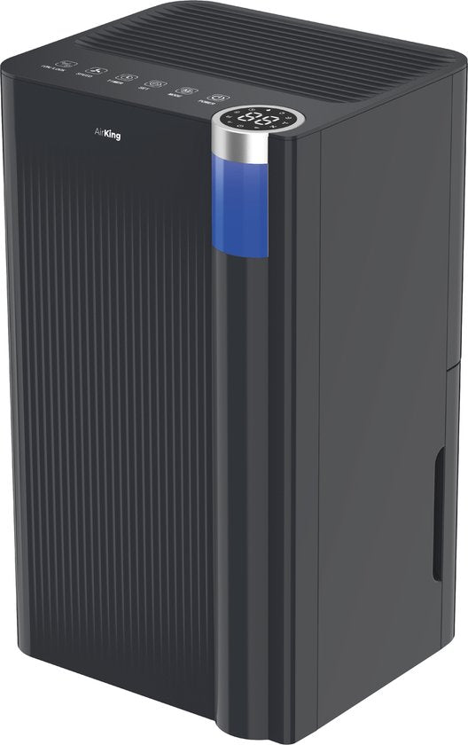 AirKing Luchtontvochtiger - 12L per dag - 2L Waterreservoir - Was-droog functie - Vochtvreter Slaapkamer, Badkamer en Woonkamer - Vochtopnemer voor in Huis - Dehumidifier - Zwart