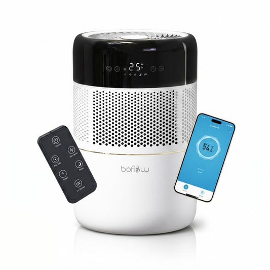 BoFlow® EvoMist40 Luchtbevochtiger - Top Filling - 3-in-1: Luchtbevochtiger met Filter, UV-lamp en Aromatherapie(Wit)