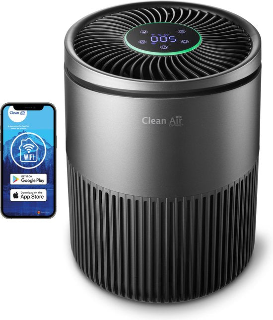 Clean Air Optima® CA-503T Compact Smart - Intelligente HEPA UV-C Ionisator Luchtreiniger - 360° Airflow - Ultrastil met sleepmode!(Titanium)